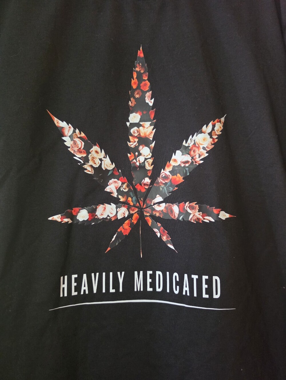 NWT-Style XL Heavily Medicated Graphic Tee | Floral Leaf | Unisex - Picture 3 of 4
